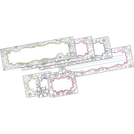 Barker Creek Color Me! In My Garden Name tag & Name Plate Set, Multi-Design Set, 81/Set 3991